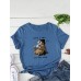 Women Funny Sloth Slogan Print O  Neck Short Sleeve Daily Comfy T  Shirt