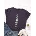 Women Lunar Eclipse Graphic Print Multi  Color O  Neck Short Sleeve Daily T  Shirt