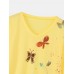 Women Butterfly Print V  neck Regular Fit Long Sleeve Casual T  Shirt