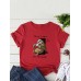 Women Funny Sloth Slogan Print O  Neck Short Sleeve Daily Comfy T  Shirt