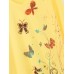 Women Butterfly Print V  neck Regular Fit Long Sleeve Casual T  Shirt